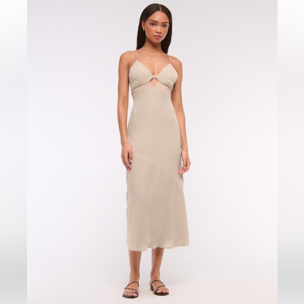 Abercrombie & Fitch Light Brown Midi Dress